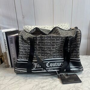 Juicy Couture Black and Gray Logo duffle Bag AND card holder